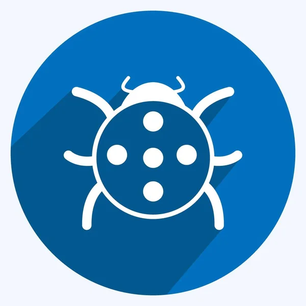 Icon Bug Suitable Spring Symbol Long Shadow Style Simple Design — стоковый вектор