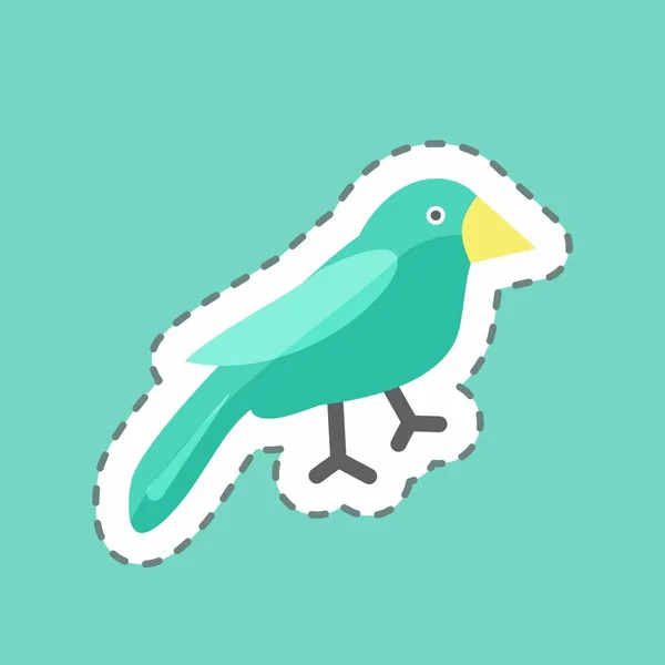 Sticker Line Cut Sparrow Suitable Spring Symbol Simple Design Editable — Vector de stock