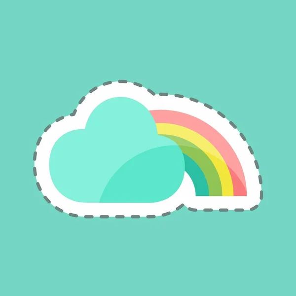 Sticker Line Cut Rainbow Suitable Spring Symbol Simple Design Editable — стоковий вектор