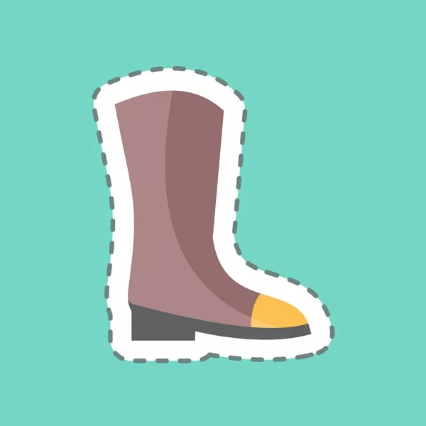 Sticker Line Cut Long Boots Suitable Spring Symbol Simple Design — Stockový vektor