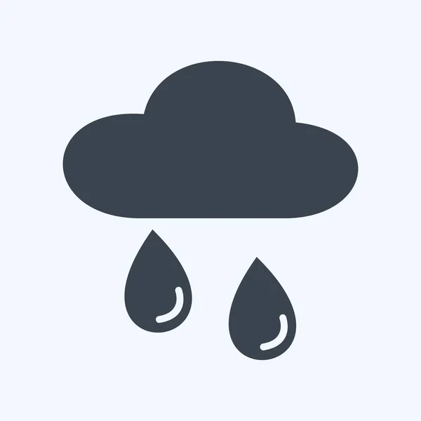 Icon Raining Suitable Spring Symbol Glyph Style Simple Design Editable — ストックベクタ