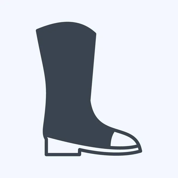 Icona Long Boots Adatto Simbolo Primavera Stile Glifo Design Semplice — Vettoriale Stock
