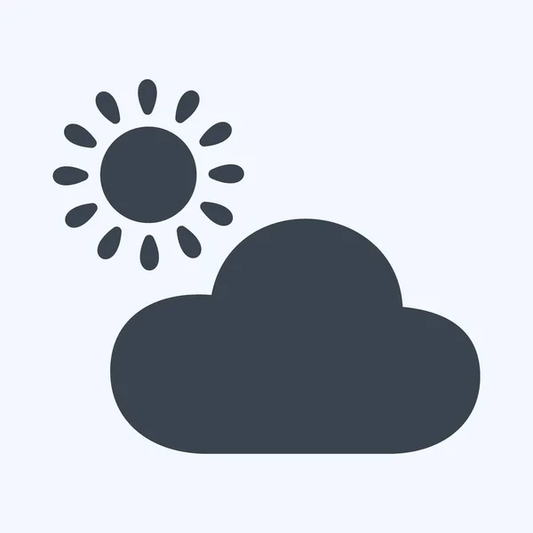 Icon Cloudy Weather Suitable Spring Symbol Glyph Style Simple Design — ストックベクタ