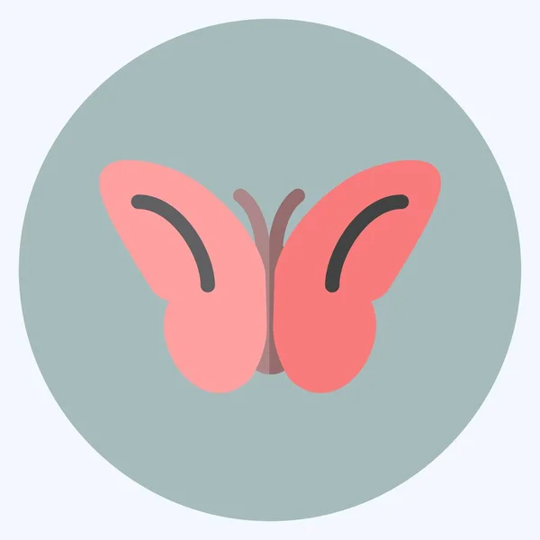 Icon Butterfly Flying Suitable Spring Symbol Flat Style Simple Design — Vetor de Stock