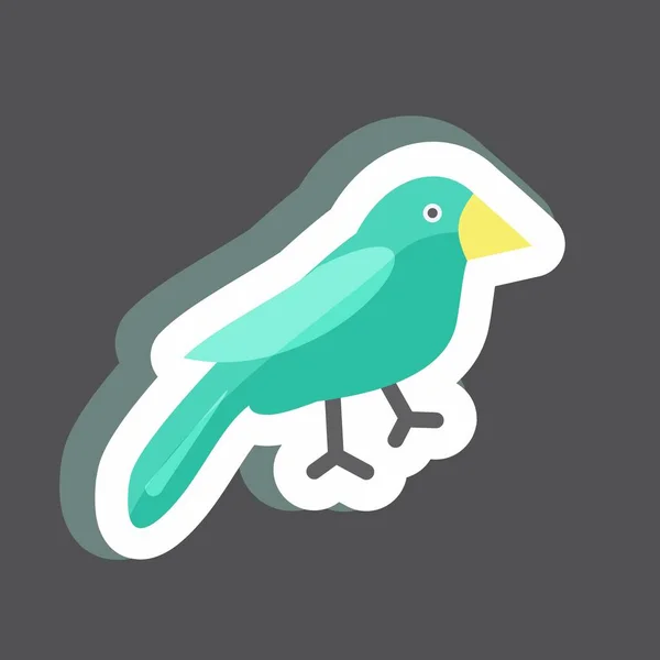 Sticker Sparrow Suitable Spring Symbol Simple Design Editable Design Template —  Vetores de Stock