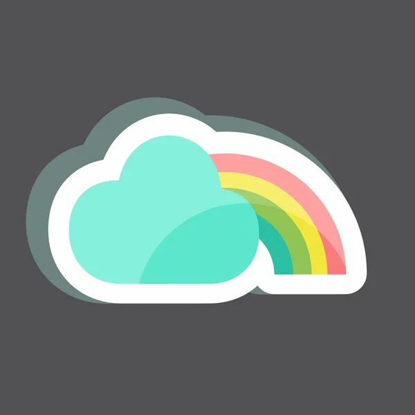 Sticker Regenboog Geschikt Voor Spring Symbool Eenvoudig Ontwerp Bewerkbaar Ontwerp — Stockvector