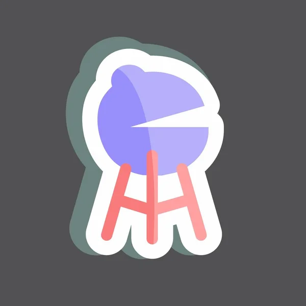 Sticker Barbecue Geschikt Voor Spring Symbool Eenvoudig Ontwerp Bewerkbaar Ontwerp — Stockvector