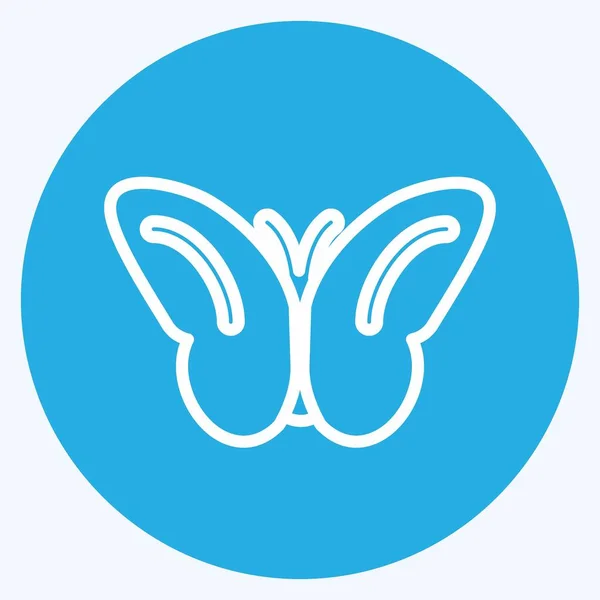 Icon Butterfly Flying Suitable Spring Symbol Blue Eyes Style Simple — Stockový vektor