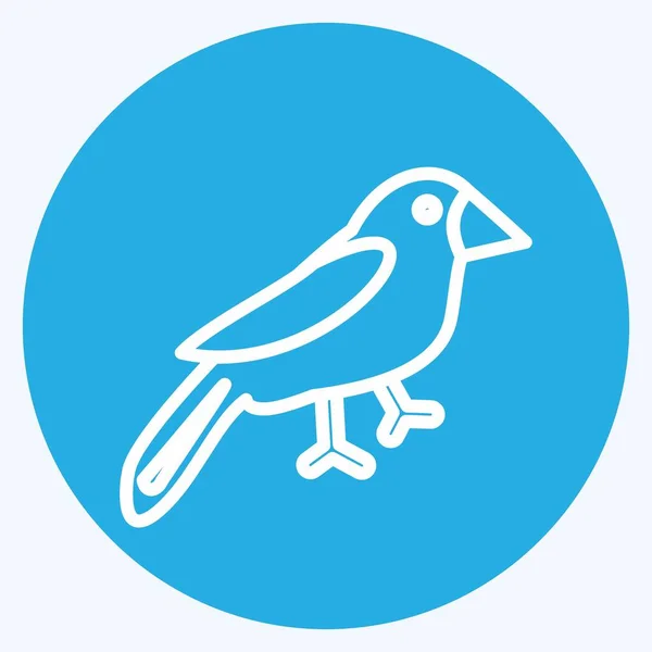 Icon Bird Suitable Spring Symbol Blue Eyes Style Simple Design — стоковый вектор