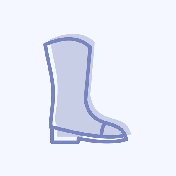 Icon Long Boots适合春天的象征 双音风格 简单的设计可以编辑 设计模板向量 简单的符号说明 — 图库矢量图片