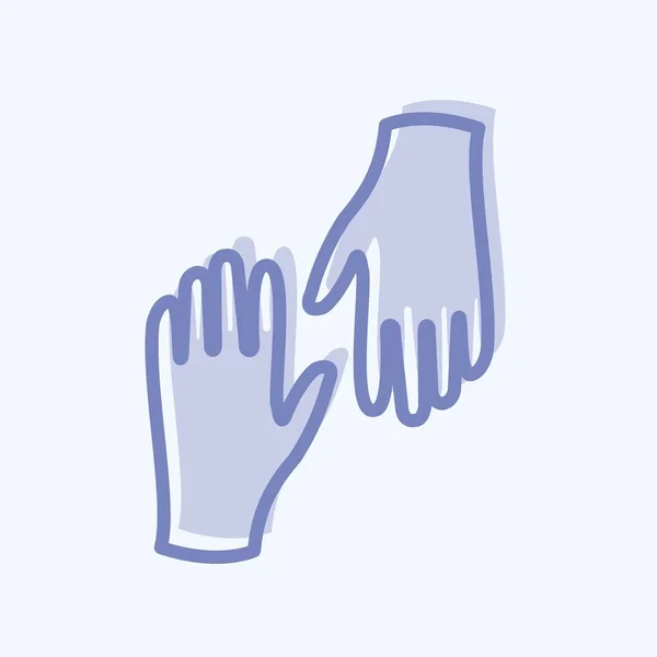 Icon Gloves Suitable Spring Symbol Two Tone Style Simple Design — Vector de stock