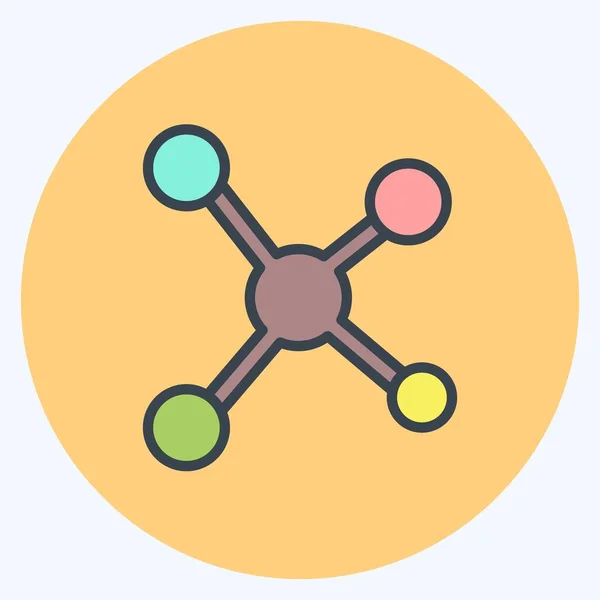 Icon Networks Suitable Services Symbol Color Mate Style Simple Design — Archivo Imágenes Vectoriales