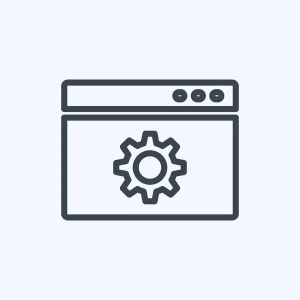 Icon Web Optimierung Geeignet Für Services Symbol Linienstil Einfaches Design — Stockvektor