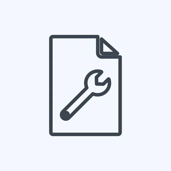 Icon Content Management Suitable Services Symbol Line Style Simple Design — Vetor de Stock