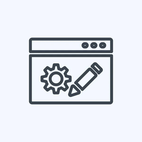 Icon Blogging Service Geeignet Für Services Symbol Linienstil Einfaches Design — Stockvektor