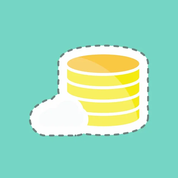 Sticker Line Cut Database Management Suitable Services Symbol Simple Design — Vector de stock