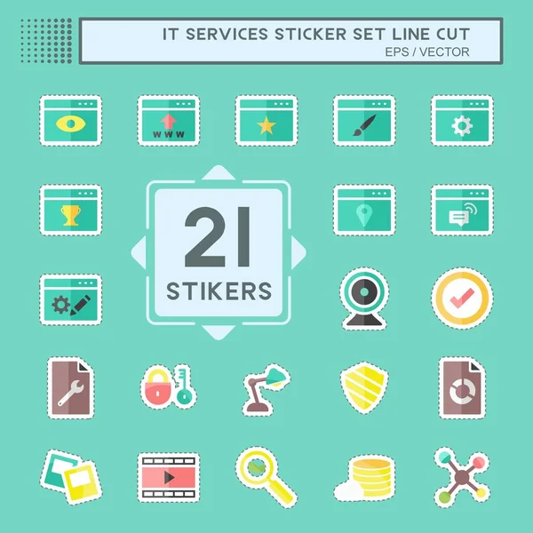 IT Servisleri Çıkartma Hattı kesildi. IT Servisleri sembolü için uygun. Basit dizayn edilebilir. tasarım şablonu. Basit gösterim