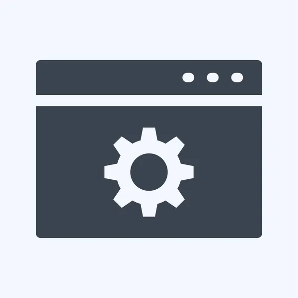 Icon Web Optimization Suitable Services Symbol Glyph Style Simple Design — Vetor de Stock
