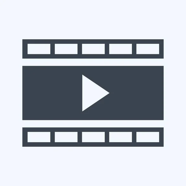 Icon Video Animation Suitable Services Symbol Glyph Style Simple Design — Stockvektor