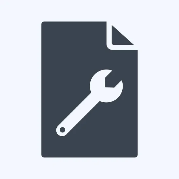 Icon Content Management Suitable Services Symbol Glyph Style Simple Design — Vector de stock