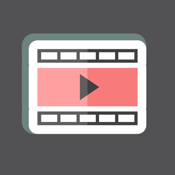 Sticker Video Animation Suitable Services Symbol Simple Design Editable Design — Stockvektor