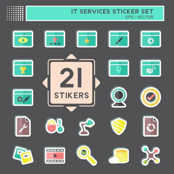 IT Servis Etiketi Seti. IT Servisleri sembolü için uygun. Basit dizayn edilebilir. tasarım şablonu. Basit gösterim