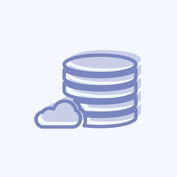 Icon Database Management Suitable Services Symbol Two Tone Style Simple — Vetor de Stock