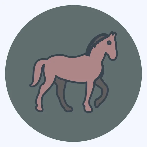 Icon Horse Suitable Animal Symbol Color Mate Style Simple Design — Stockový vektor