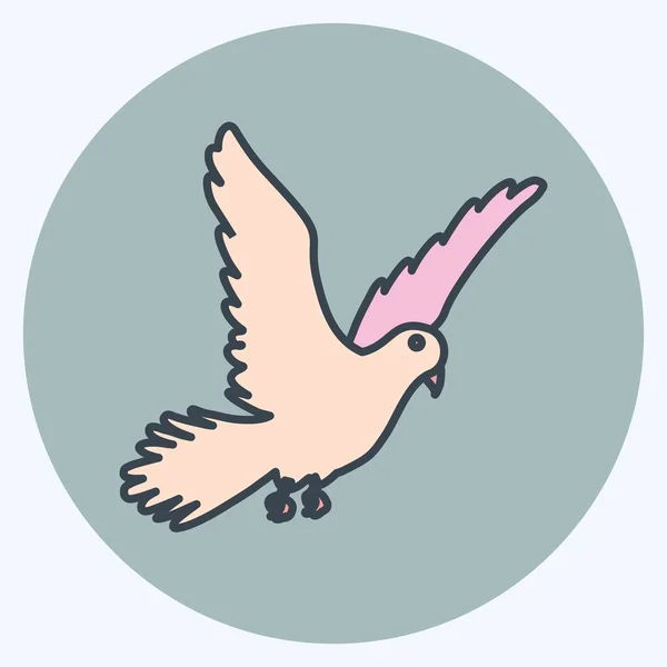 Icon Dove Suitable Animal Symbol Color Mate Style Simple Design — Image vectorielle