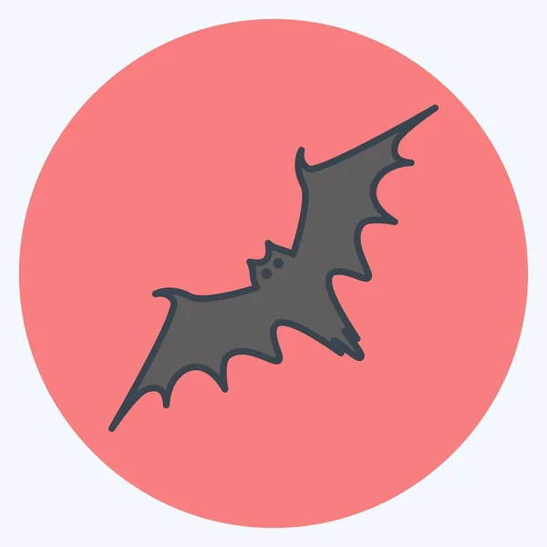 Icon Bat Vhodné Pro Zvířecí Symbol Styl Barevného Partnera Jednoduchý — Stockový vektor