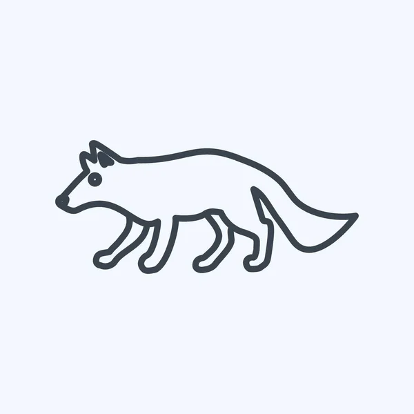 Icon Wolf Suitable Animal Symbol Line Style Simple Design Editable — 스톡 벡터