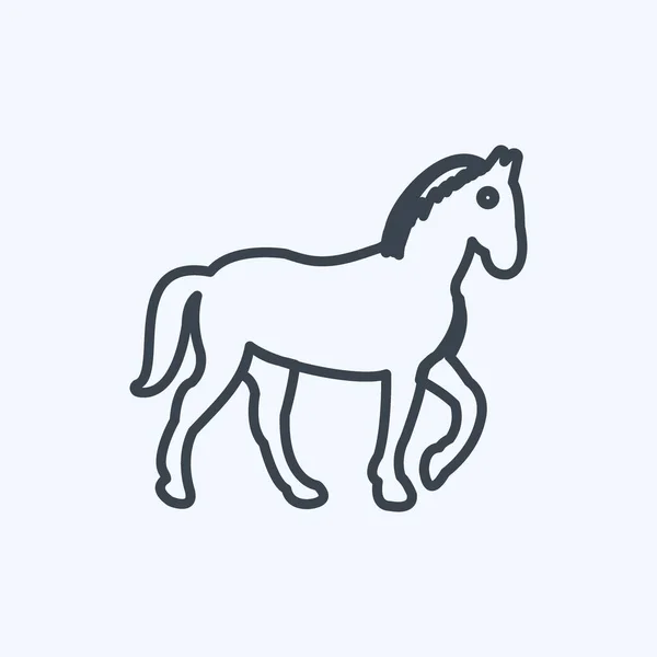 Icon Horse Suitable Animal Symbol Line Style Simple Design Editable — Stockový vektor