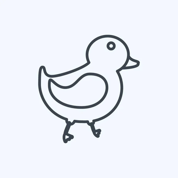 Icon Duck Suitable Animal Symbol Line Style Simple Design Editable — Wektor stockowy
