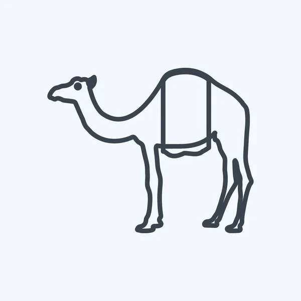 Icon Camel Suitable Animal Symbol Line Style Simple Design Editable — Vector de stock