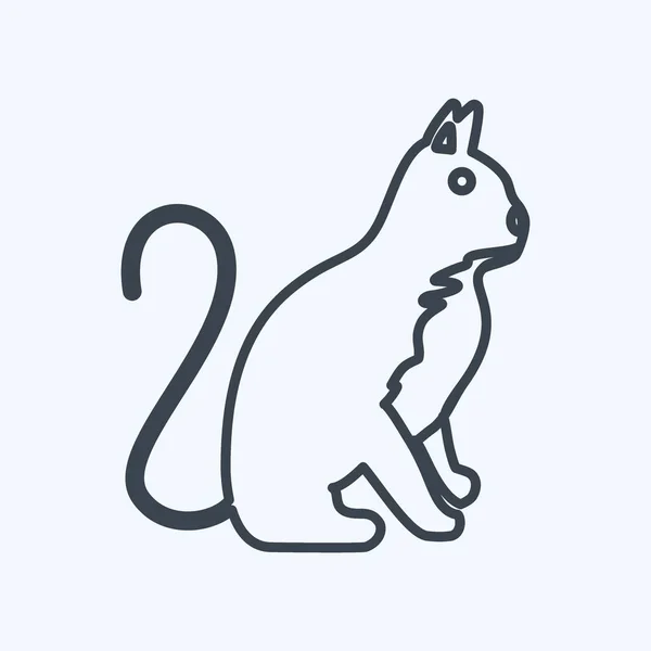 Gato Ícone Adequado Para Símbolo Animal Estilo Linha Design Simples —  Vetores de Stock