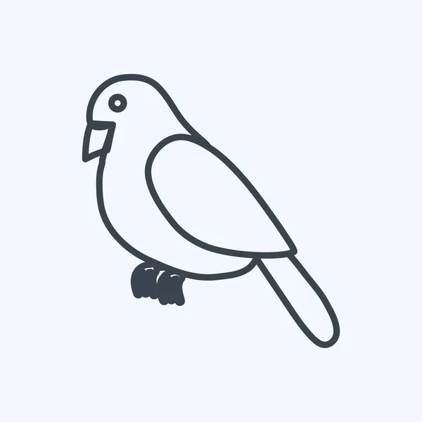 Icon Bird Подходит Символов Животных Стиль Линии Простой Дизайн Редактируемый — стоковый вектор