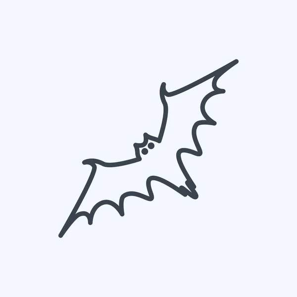 Icon Bat Suitable Animal Symbol Line Style Simple Design Editable — Stockový vektor