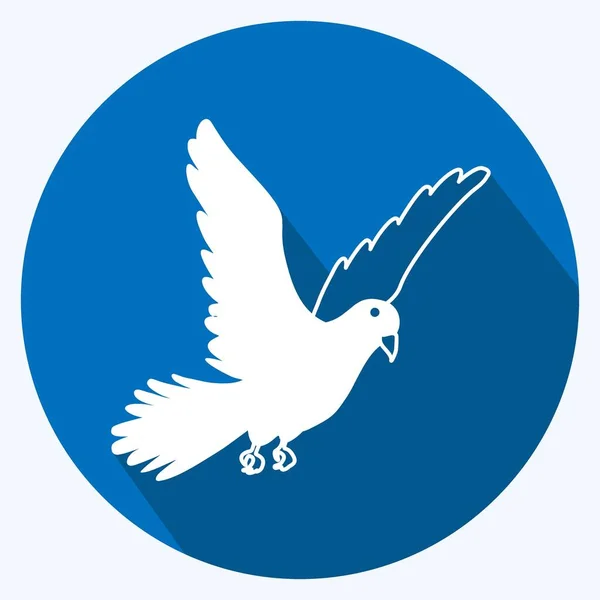 Icon Dove Suitable Animal Symbol Long Shadow Style Simple Design — Stockvektor