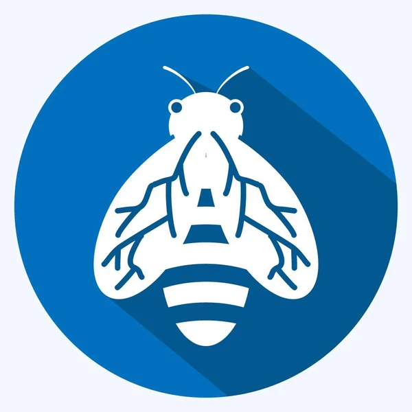 Icona Bee Adatto Simbolo Animale Lungo Stile Ombra Design Semplice — Vettoriale Stock
