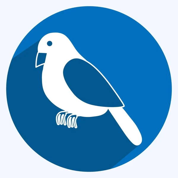 Icon Bird Suitable Animal Symbol Long Shadow Style Simple Design — Vector de stock