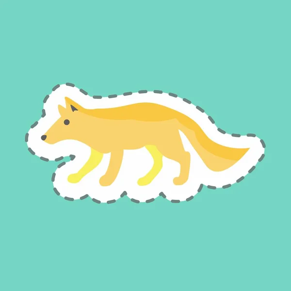 Sticker Line Cut Wolf Suitable Animal Symbol Simple Design Editable — Stock Vector