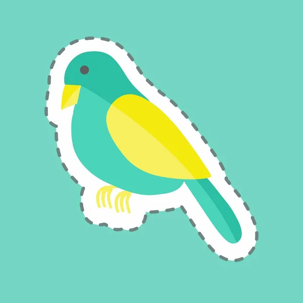 Sticker Line Cut Bird Suitable Animal Symbol Simple Design Editable — стоковый вектор