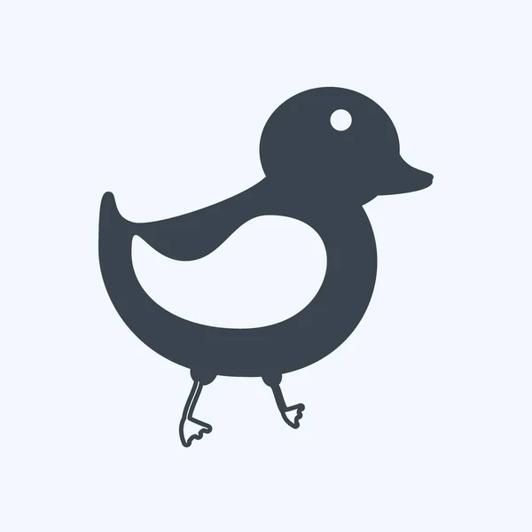 Icono Pato Adecuado Para Símbolo Animal Estilo Glifo Diseño Simple — Vector de stock