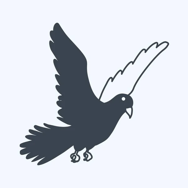 Икона Голубя Подходит Символов Животных Стиле Глифа Простой Дизайн Редактируемый — стоковый вектор