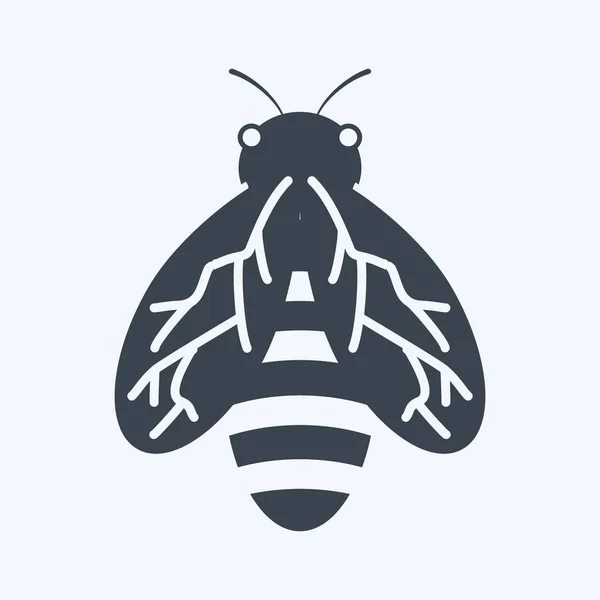 Icon Bee Suitable Animal Symbol Glyph Style Simple Design Editable — Stock Vector