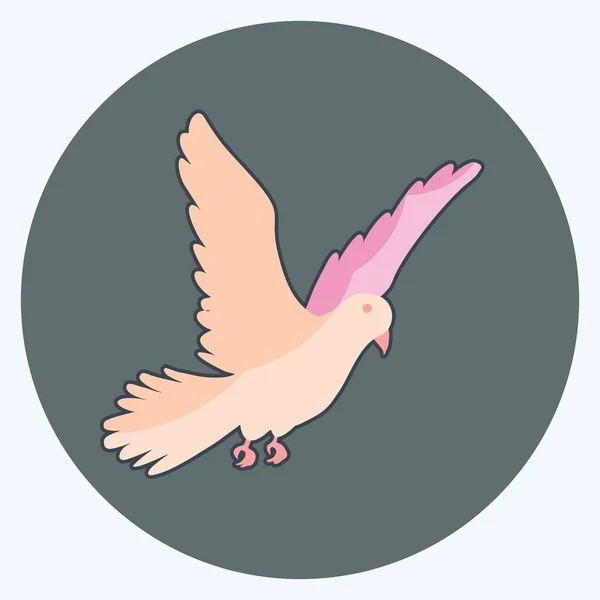 Icon Dove Suitable Animal Symbol Flat Style Simple Design Editable — Image vectorielle