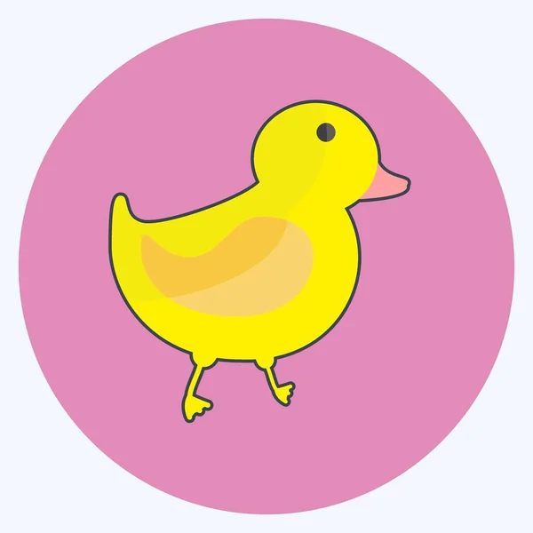 Icon Duck Suitable Animal Symbol Flat Style Simple Design Editable — Wektor stockowy