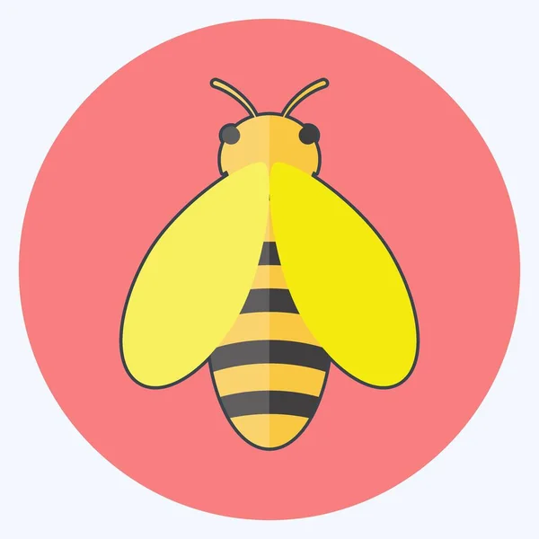 Icône Bee Adapté Symbole Animal Style Plat Conception Simple Modifiable — Image vectorielle