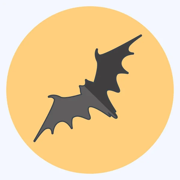 Icon Bat Vhodné Pro Zvířecí Symbol Plochý Styl Jednoduchý Design — Stockový vektor