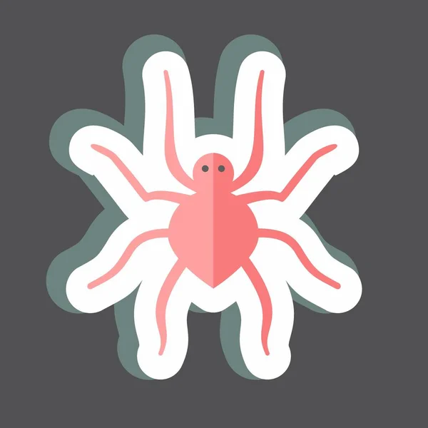 Sticker Spider Suitable Animal Symbol Simple Design Editable Design Template — Stock Vector